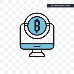 Bitcoin vector icon isolated on transparent background, Bitcoin logo design