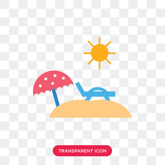 Beach vector icon isolated on transparent background, Beach logo design