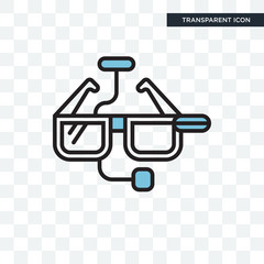 Ar glasses vector icon isolated on transparent background, Ar glasses logo design