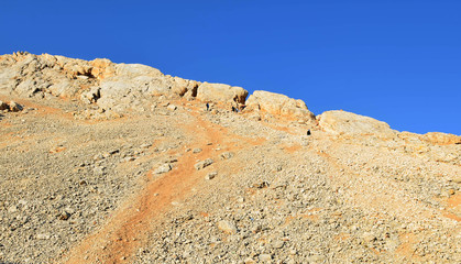Fototapeta na wymiar Natural gravel in rocky mountains