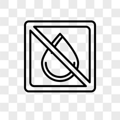 No water vector icon isolated on transparent background, No water logo design