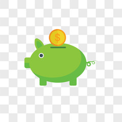 Piggy bank vector icon isolated on transparent background, Piggy bank logo design