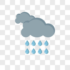 Rain vector icon isolated on transparent background, Rain logo design