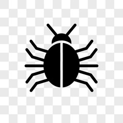 App bug vector icon isolated on transparent background, App bug logo design