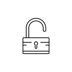 open lock icon. Element of crime and punishment icon for mobile concept and web apps. Thin line open lock icon can be used for web and mobile