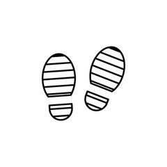footprints of shoes icon. Element of crime and punishment icon for mobile concept and web apps. Thin line footprints of shoes icon can be used for web and mobile