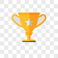 Trophy vector icon isolated on transparent background, Trophy logo design