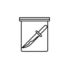 evidence of knife icon. Element of crime and punishment icon for mobile concept and web apps. Thin line evidence of knife icon can be used for web and mobile