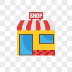 Shop vector icon isolated on transparent background, Shop logo design