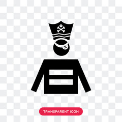 Pirate vector icon isolated on transparent background, Pirate logo design