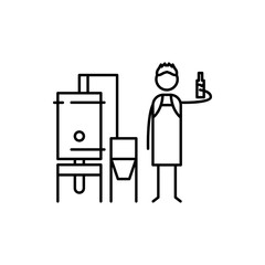 brewer icon. Element of human hobbies icon for mobile concept and web apps. Thin line brewer icon can be used for web and mobile
