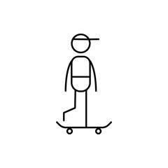 skateboarder icon. Element of human hobbies icon for mobile concept and web apps. Thin line skateboarder icon can be used for web and mobile