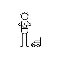 toy designer icon. Element of human hobbies icon for mobile concept and web apps. Thin line toy designer icon can be used for web and mobile