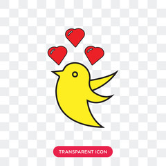 Love birds vector icon isolated on transparent background, Love birds logo design