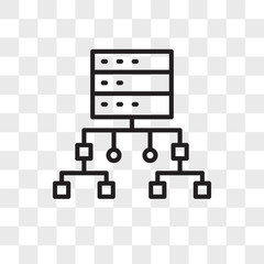 Server vector icon isolated on transparent background, Server logo design
