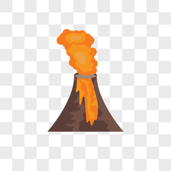 Volcano vector icon isolated on transparent background, Volcano logo design