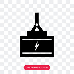 Battery vector icon isolated on transparent background, Battery logo design
