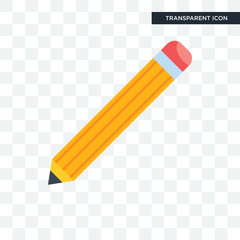 Pencil vector icon isolated on transparent background, Pencil logo design