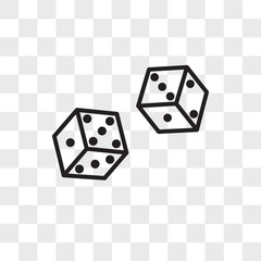 Dice vector icon isolated on transparent background, Dice logo design