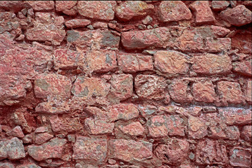 Red Stone wall at Ibiza