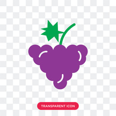 Grape vector icon isolated on transparent background, Grape logo design