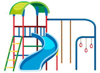 Playground slide set on white background