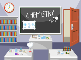 Interior of chemistry classroom