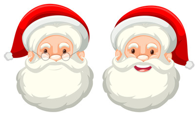 Santa claus facial expression on white background