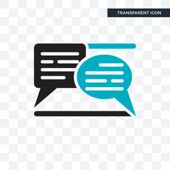 Text chat vector icon isolated on transparent background, Text chat logo design