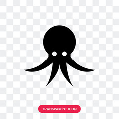 Octopus vector icon isolated on transparent background, Octopus logo design