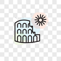 Colosseum vector icon isolated on transparent background, Colosseum logo design