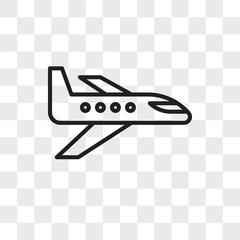 Airplane vector icon isolated on transparent background, Airplane logo design