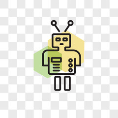 Robot vector icon isolated on transparent background, Robot logo design
