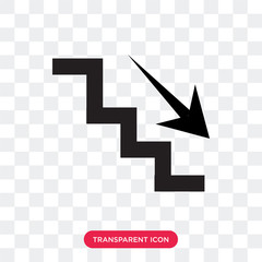 Stairs vector icon isolated on transparent background, Stairs logo design
