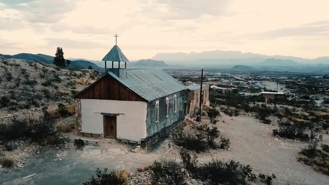 Shot of abandoned Terlingua church in Texas