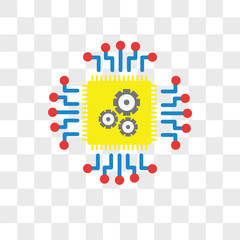 Artificial intelligence vector icon isolated on transparent background, Artificial intelligence logo design