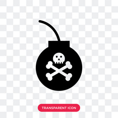Bomb vector icon isolated on transparent background, Bomb logo design