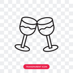 Wine vector icon isolated on transparent background, Wine logo design