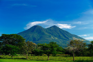Fototapeta premium The Chinchontepec volcano in El Salvador, Central America on a sunny day