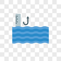 Sea level vector icon isolated on transparent background, Sea level logo design