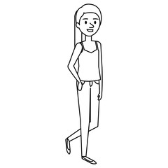 beautiful and young woman character