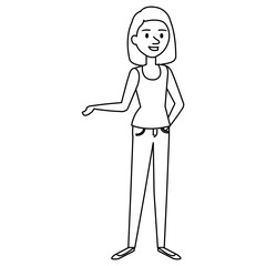 beautiful and young woman character