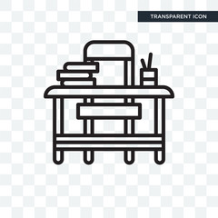 Desk vector icon isolated on transparent background, Desk logo design