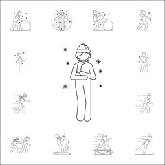 girl and snowfall icon. Winter icons universal set for web and mobile