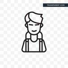 Student vector icon isolated on transparent background, Student logo design