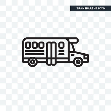 School bus vector icon isolated on transparent background, School bus logo design