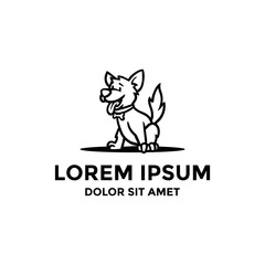 Dog Sitting Facing Left with Tongue Out and Smile