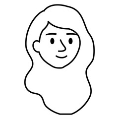 beautiful and young woman head