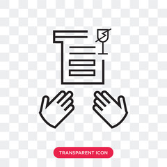 Obraz premium Fragile vector icon isolated on transparent background, Fragile logo design