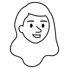 beautiful and young woman head